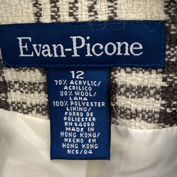 Evan-Picone Wool Blend Plaid Blazer 12 - Picture 7 of 9